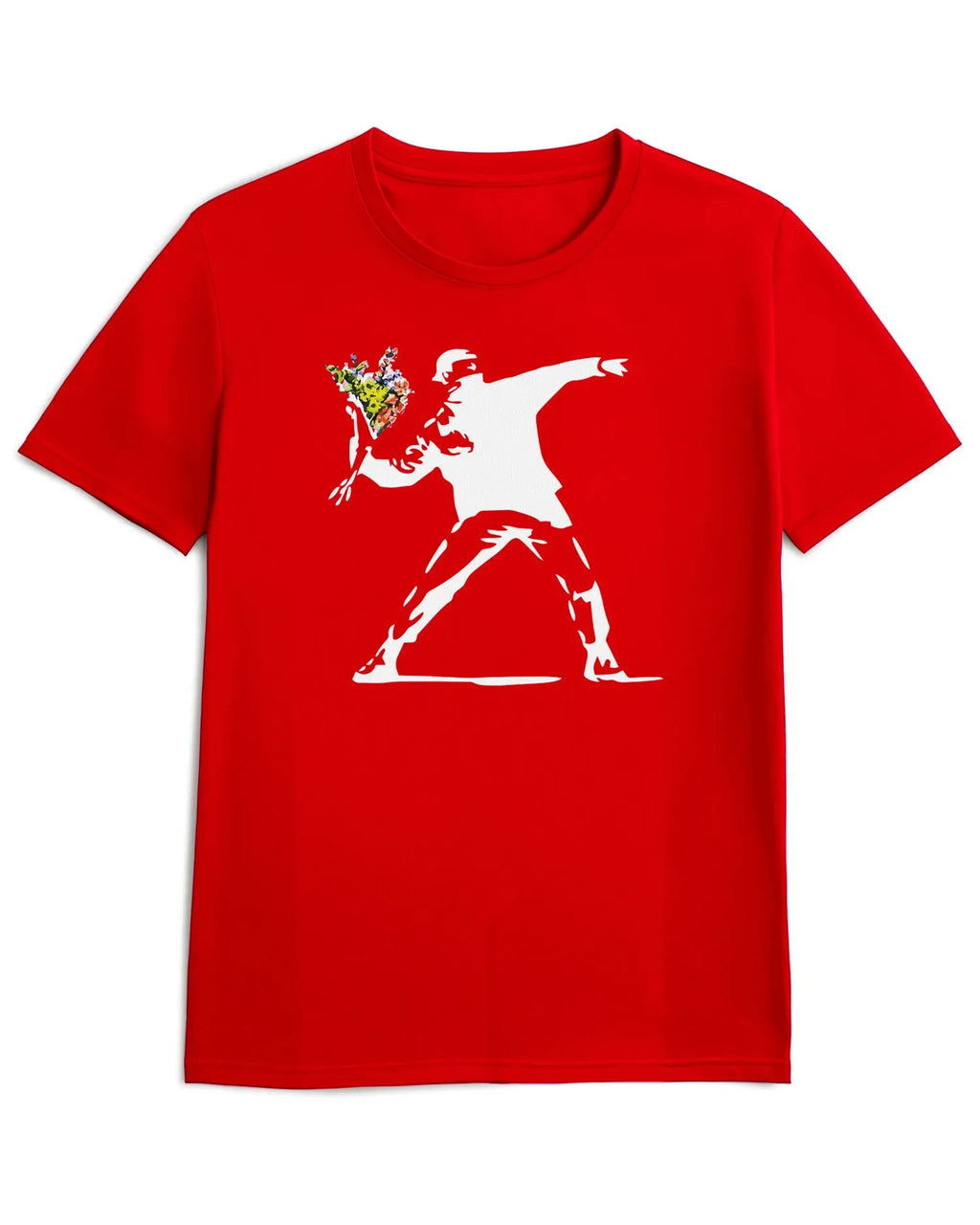 Camiseta de Manga Corta -  Banksy Flower Thrower  - 100% Algodón Home & Living