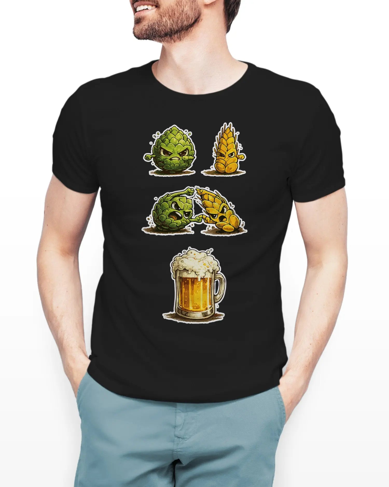 Camiseta de Manga Corta -  Beer Fusion  - 100% Algodón Home & Living