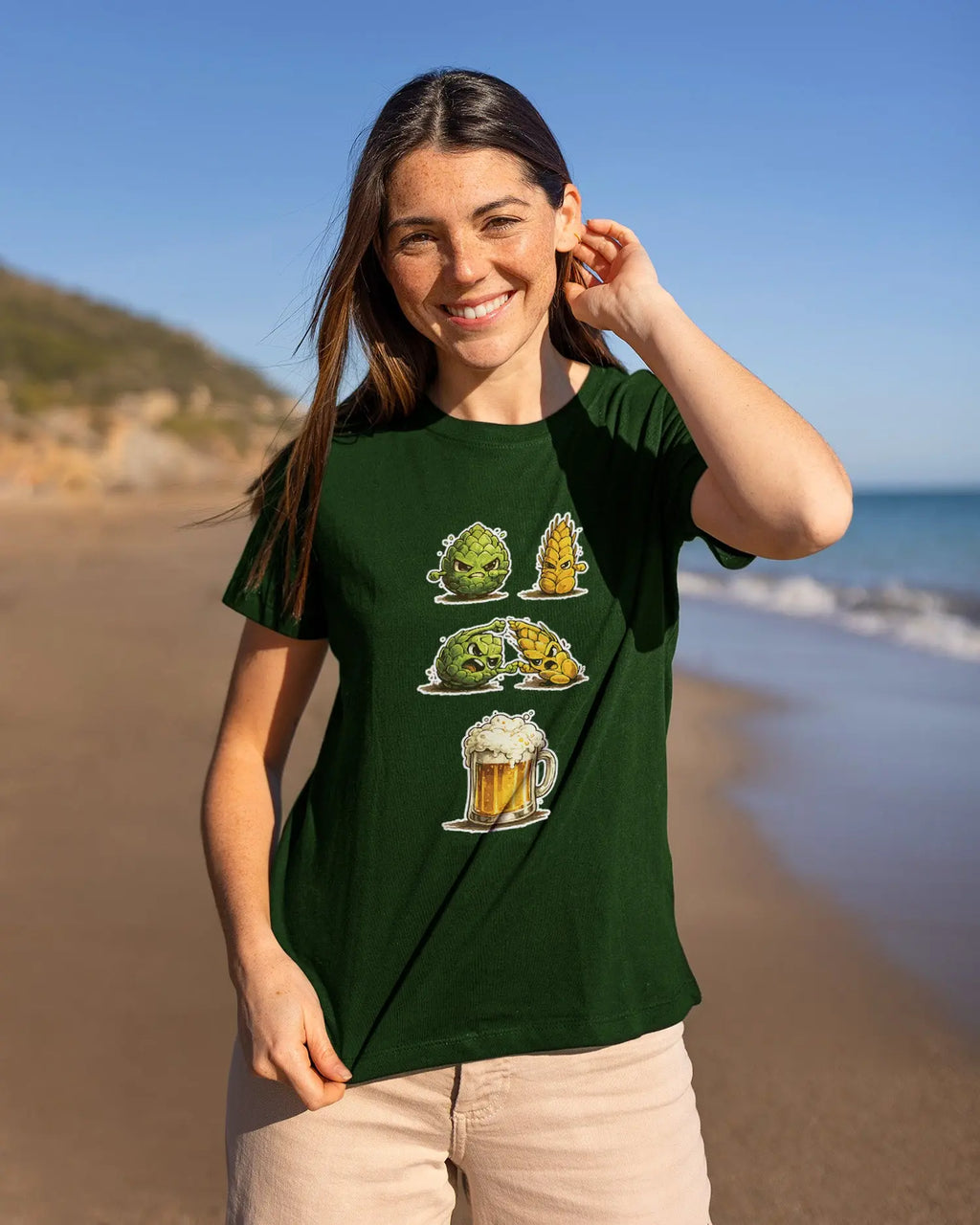 Camiseta de Manga Corta -  Beer Fusion  - 100% Algodón Home & Living