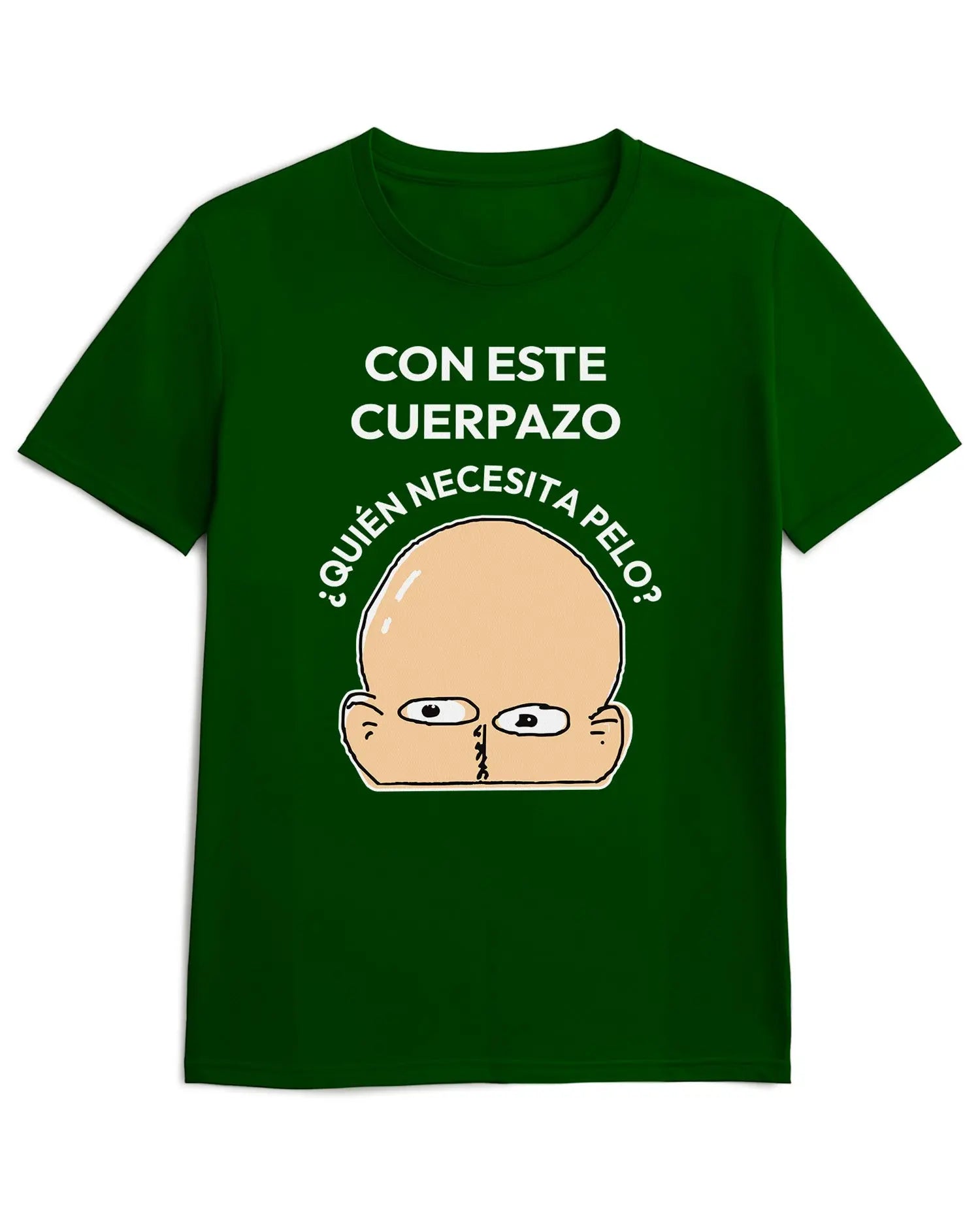 Camiseta de Manga Corta -  Con este Cuerpazo ¿Quién Necesita Pelo?  - 100% Algodón Home & Living