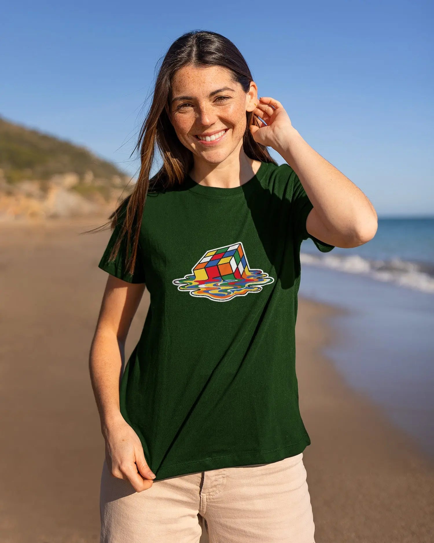 Camiseta de Manga Corta -  Cubo de Rubik  - 100% Algodón Home & Living