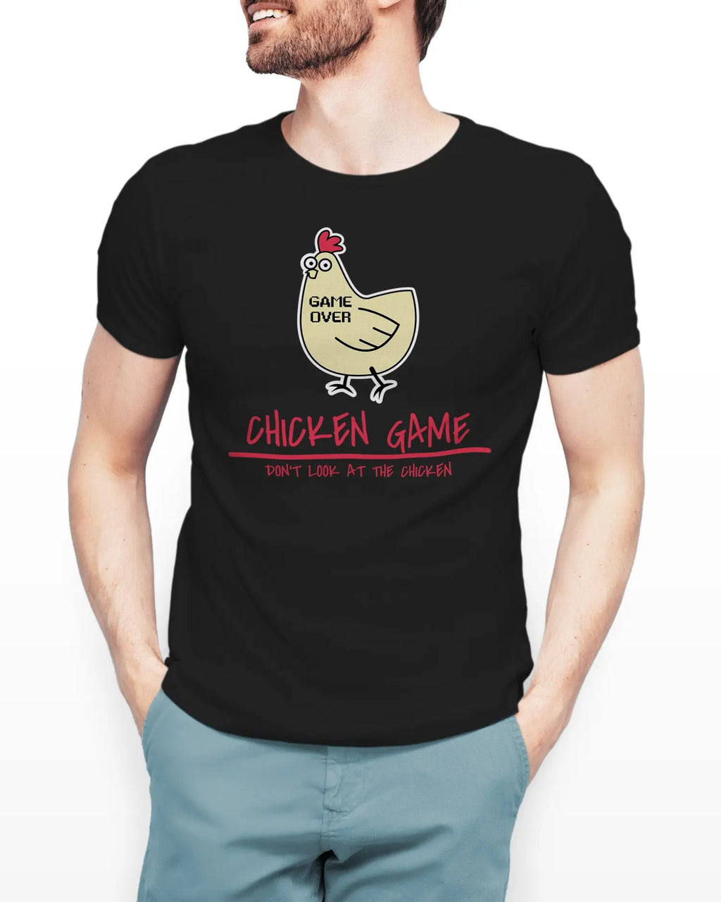 Camiseta de Manga Corta -  Gallina Gamer  - 100% Algodón Home & Living