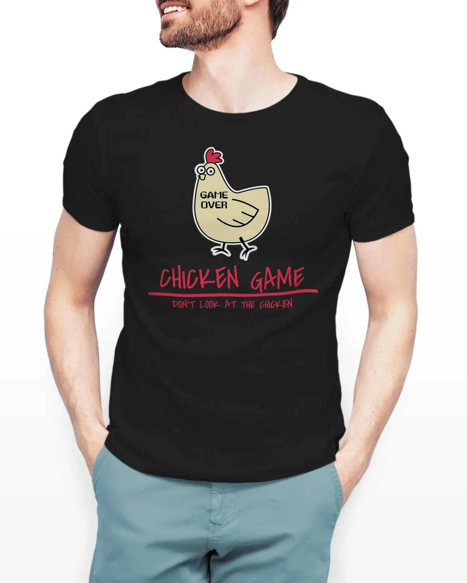Camiseta de Manga Corta -  Gallina Gamer  - 100% Algodón Home & Living