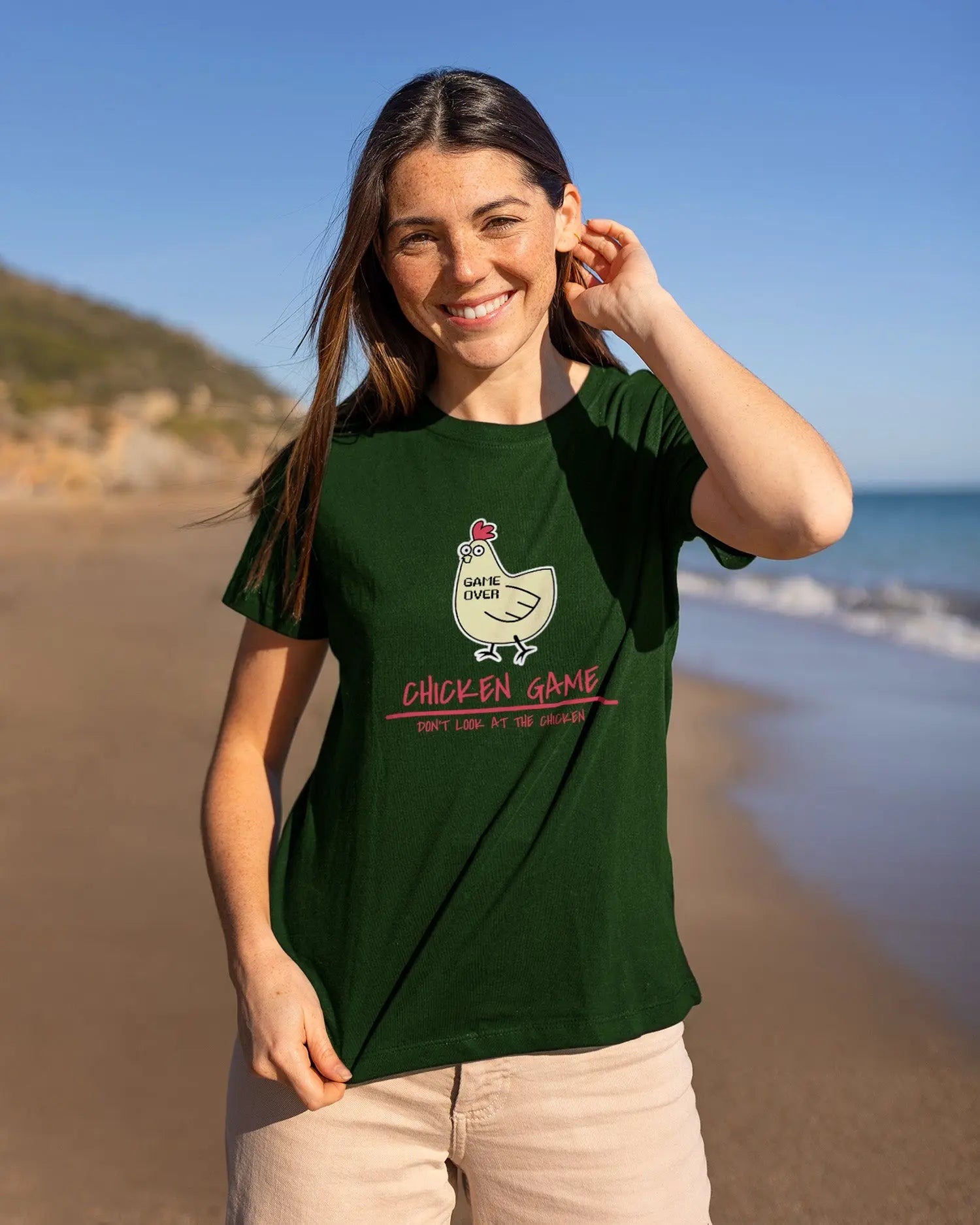 Camiseta de Manga Corta -  Gallina Gamer  - 100% Algodón Home & Living