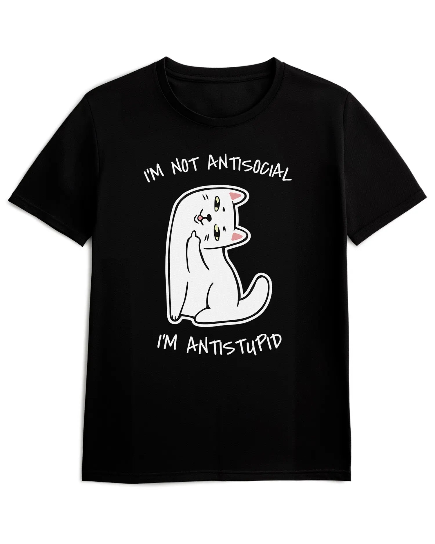 Camiseta de Manga Corta -  Im not Antisocial, Im Antistupid  - 100% Algodón Home & Living