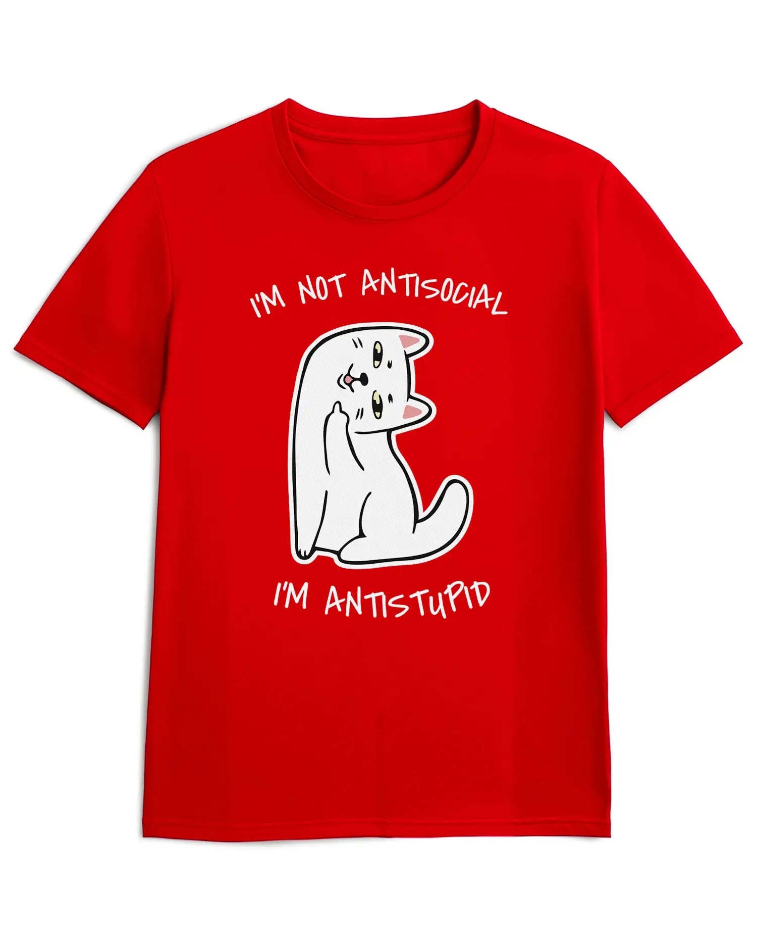 Camiseta de Manga Corta -  Im not Antisocial, Im Antistupid  - 100% Algodón Home & Living