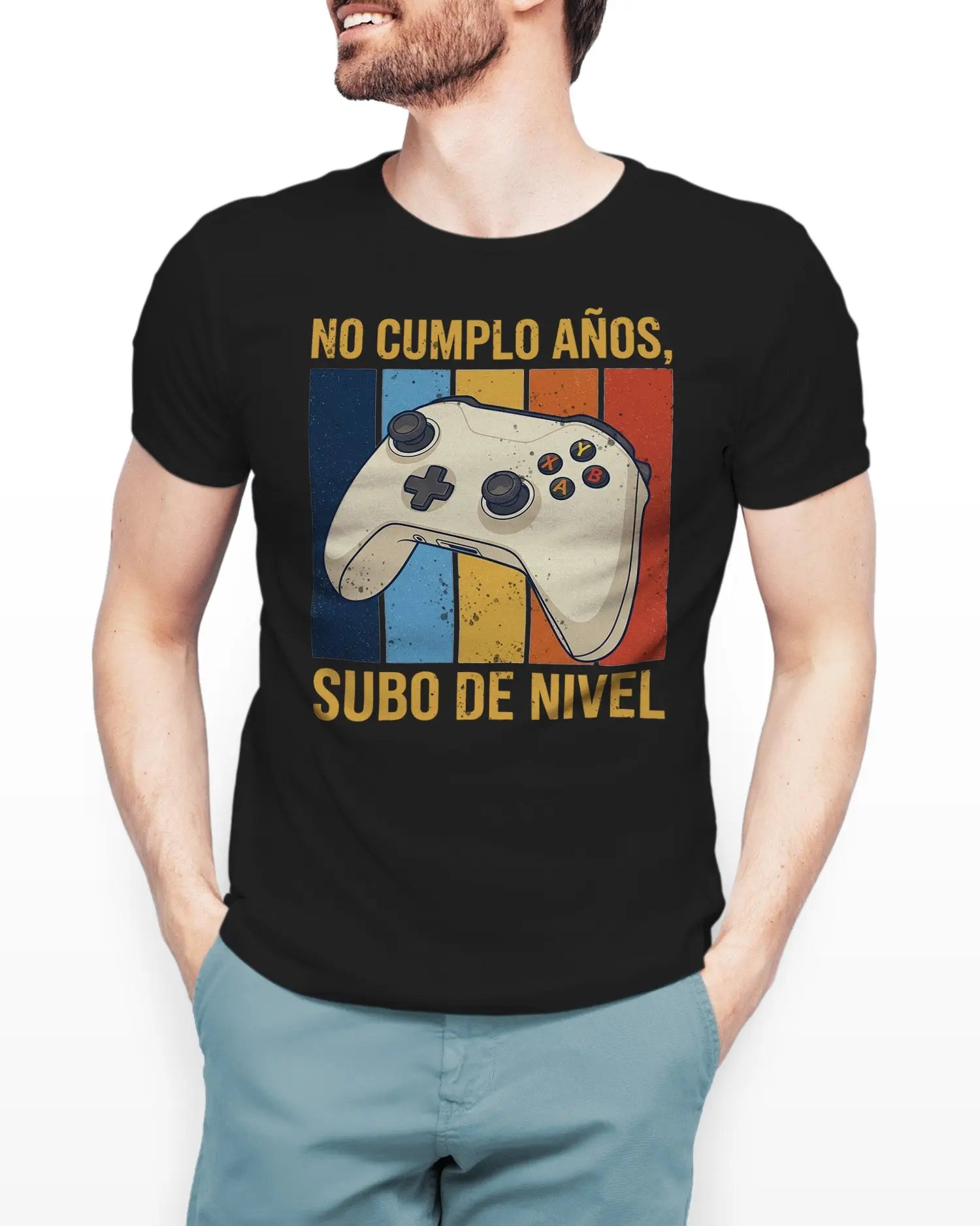 Camiseta de Manga Corta -  No Cumplo Años Subo de Nivel  - 100% Algodón Home & Living