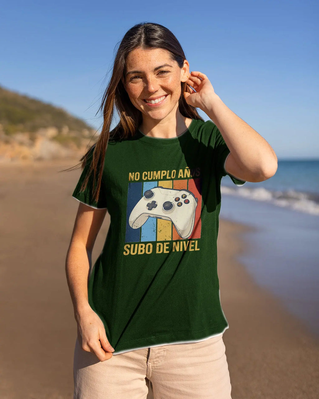 Camiseta de Manga Corta -  No Cumplo Años Subo de Nivel  - 100% Algodón Home & Living