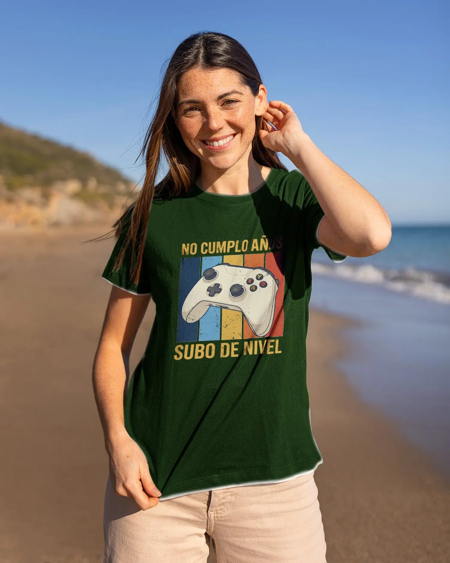 Camiseta de Manga Corta -  No Cumplo Años Subo de Nivel  - 100% Algodón Home & Living