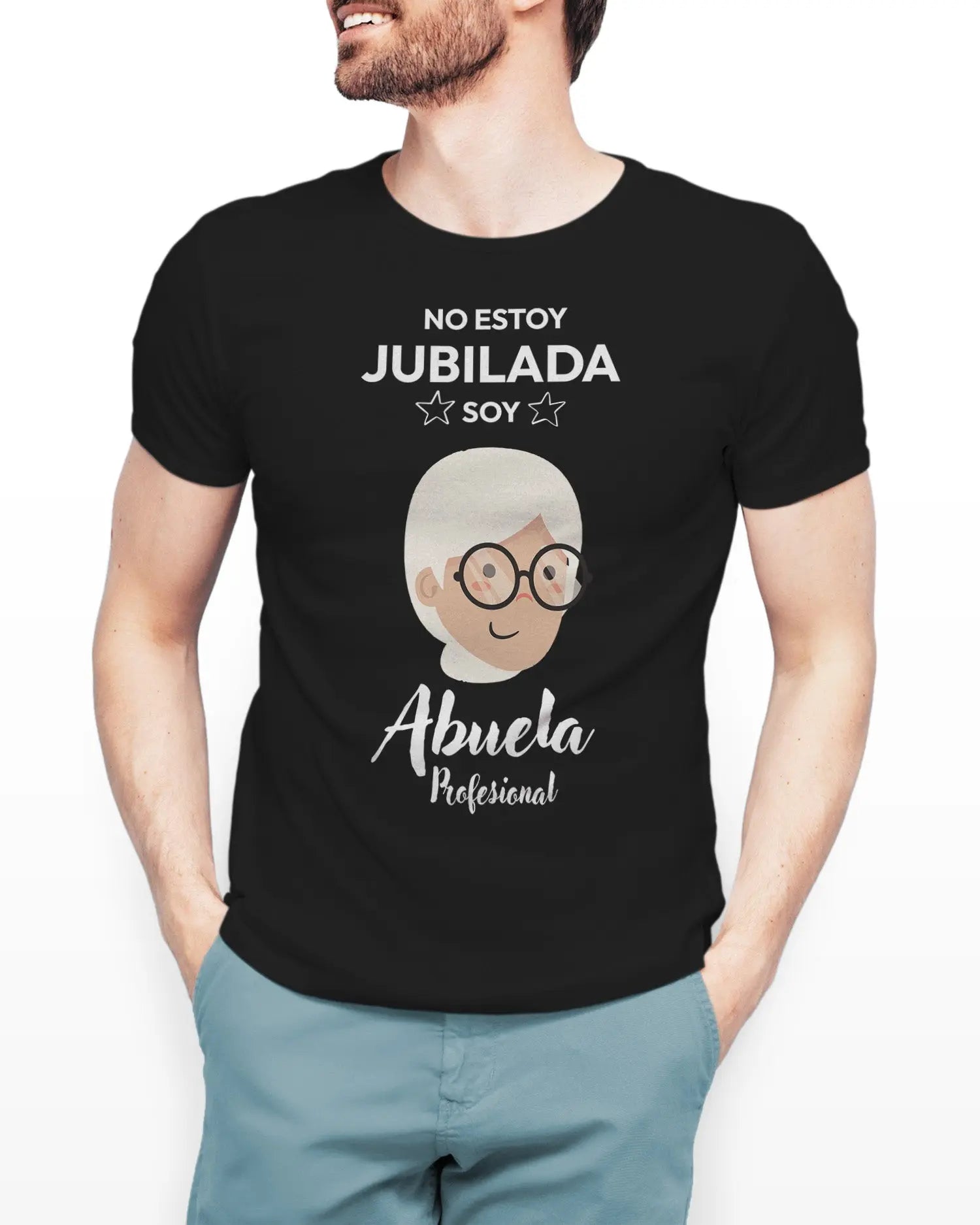 Camiseta de Manga Corta -  No Estoy Jubilada Soy Abuela Profesional  - 100% Algodón Home & Living