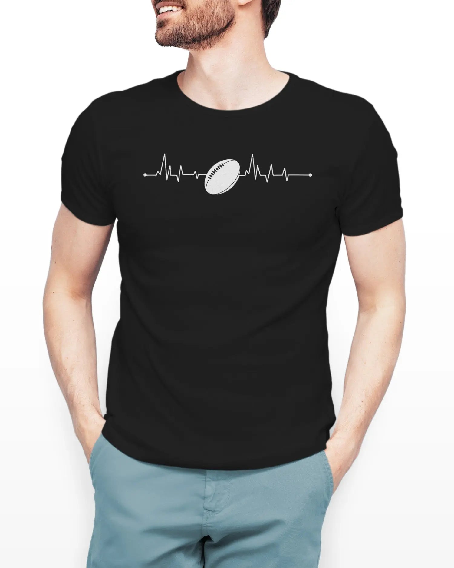 Camiseta de Manga Corta -  Pulso de Rugby  - 100% Algodón Home & Living