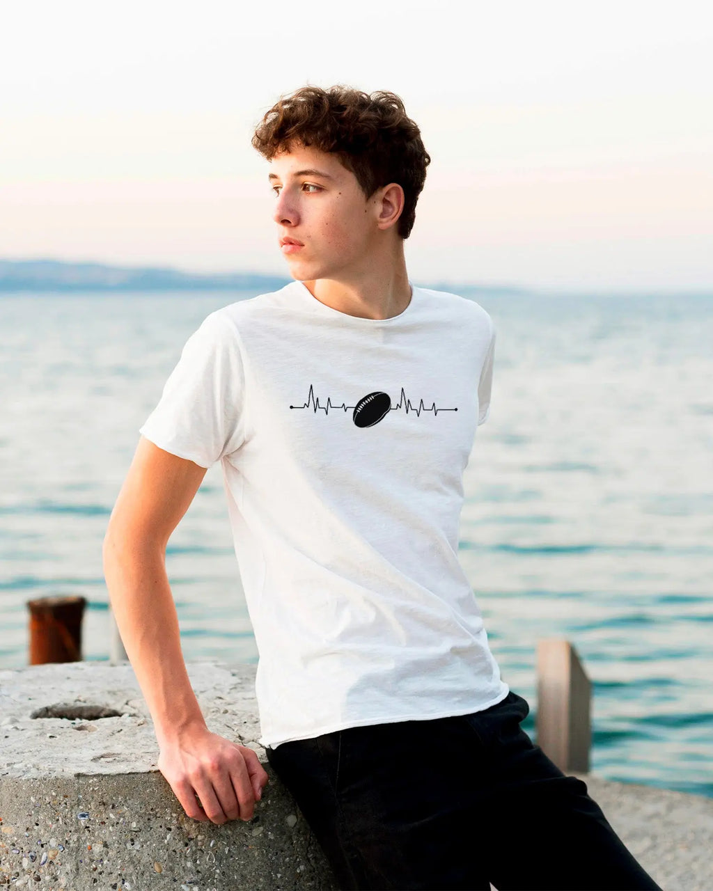Camiseta de Manga Corta -  Pulso de Rugby  - 100% Algodón Home & Living