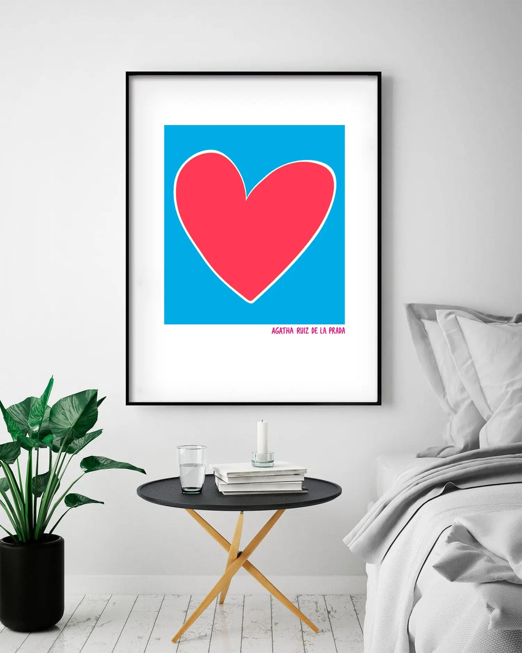 Cuadro Agatha Ruiz de la Prada Corazón Fondo Azul freeshipping - Home and Living