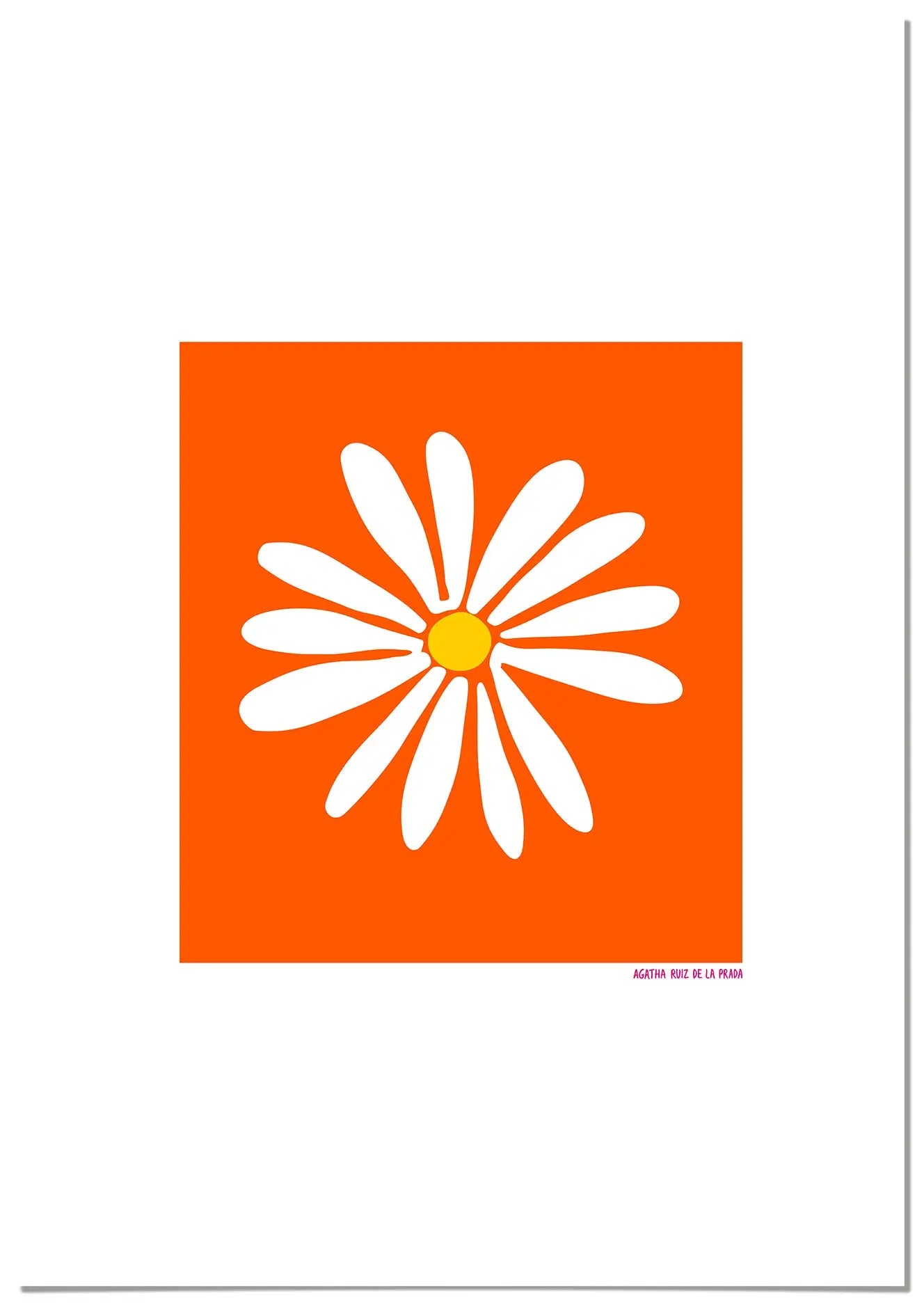 Cuadro Agatha Ruiz de la Prada Margarita Fondo Naranja freeshipping - Home and Living