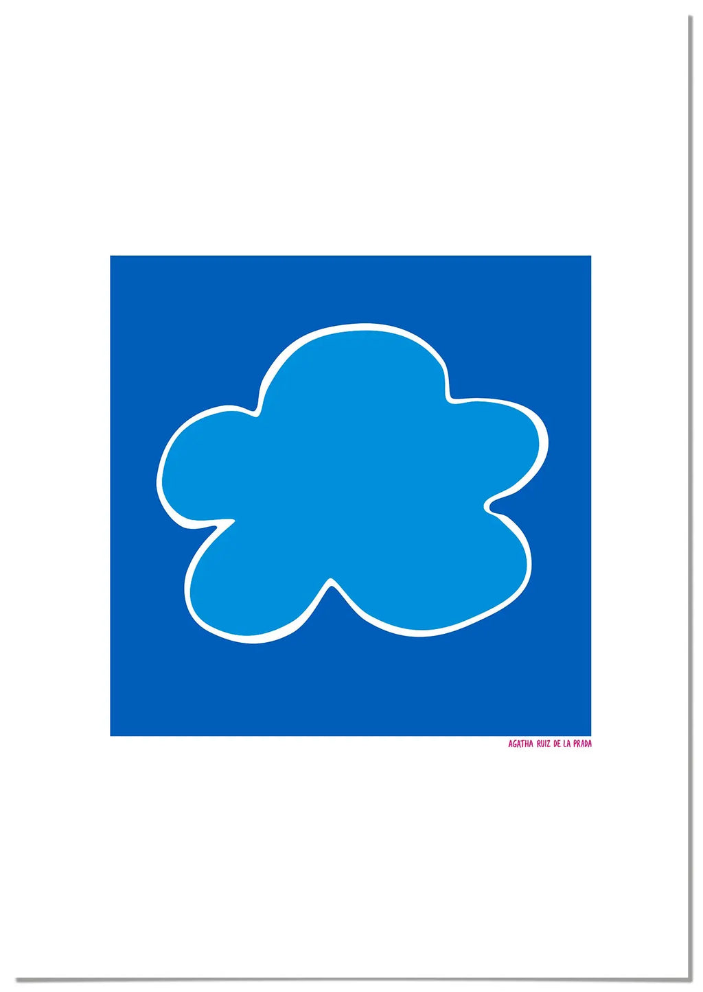 Cuadro Agatha Ruiz de la Prada Nube Fondo Azul freeshipping - Home and Living