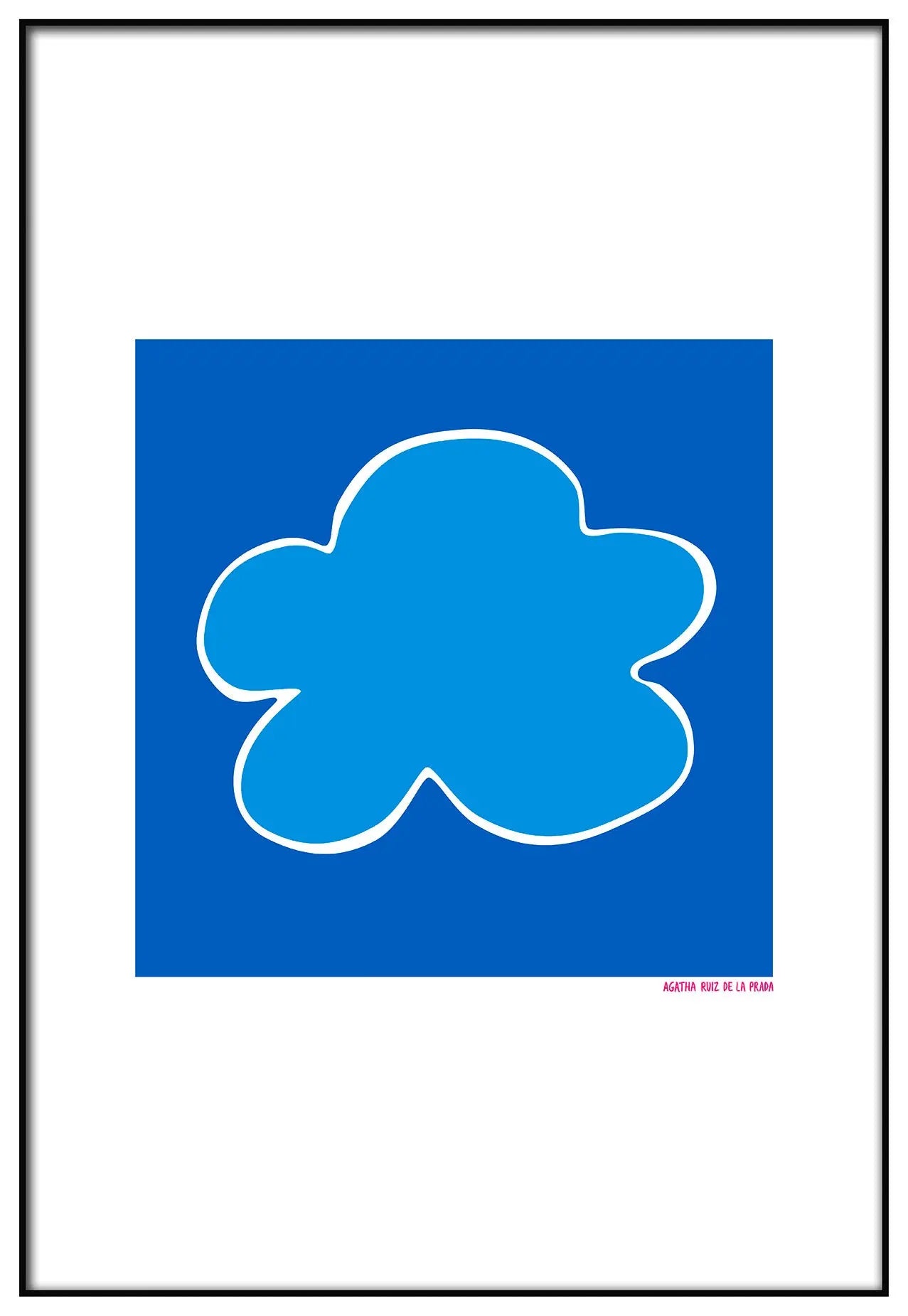 Cuadro Agatha Ruiz de la Prada Nube Fondo Azul freeshipping - Home and Living