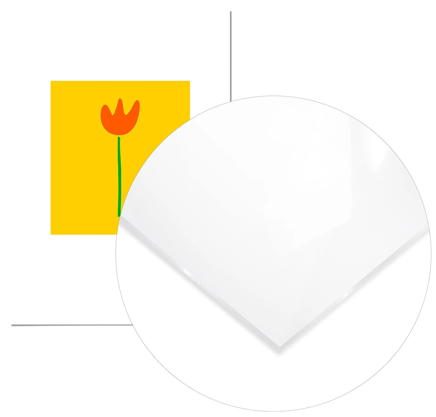 Cuadro Agatha Ruiz de la Prada Tulipán Fondo Amarillo Home & Living MetacrilatoEnmarcado70x100cm