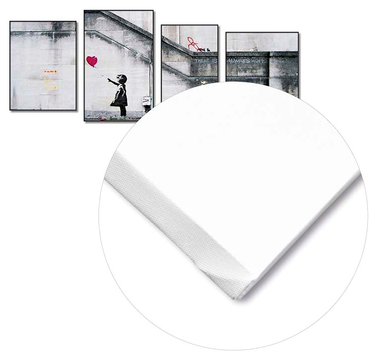 Cuadro Banksy Niña del Globo en 4 Piezas Home & Living 