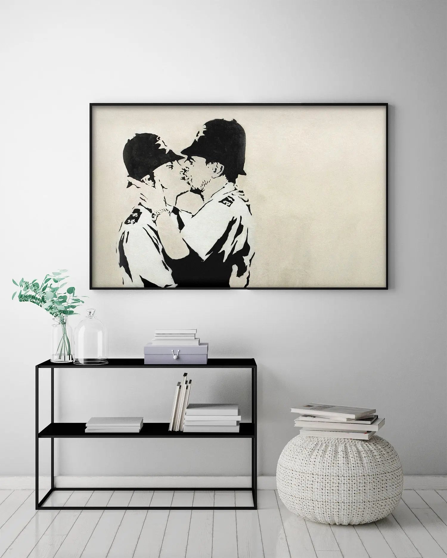 Cuadro Banksy Policías Besándose Home & Living MetacrilatoEnmarcado30x21cm