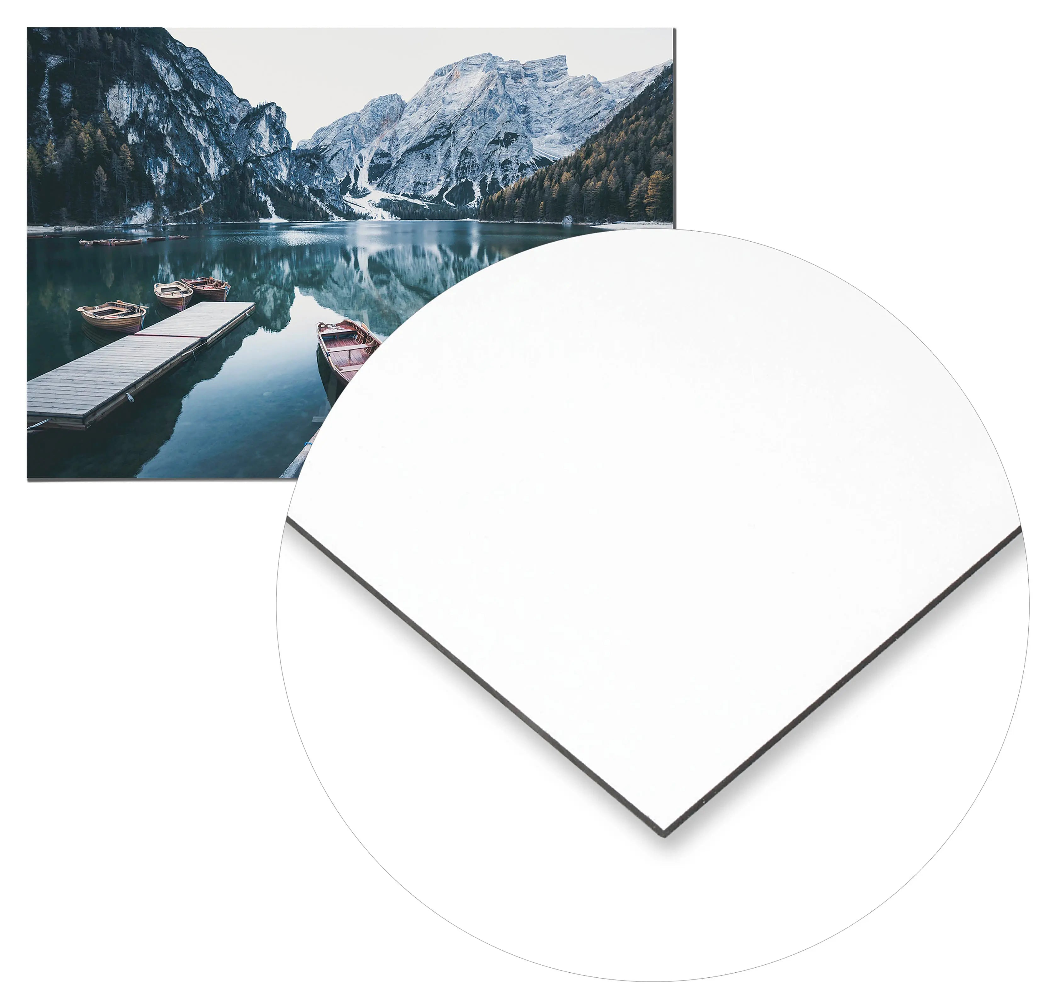 Cuadro Botes de Madera en el Lago freeshipping - Home and Living