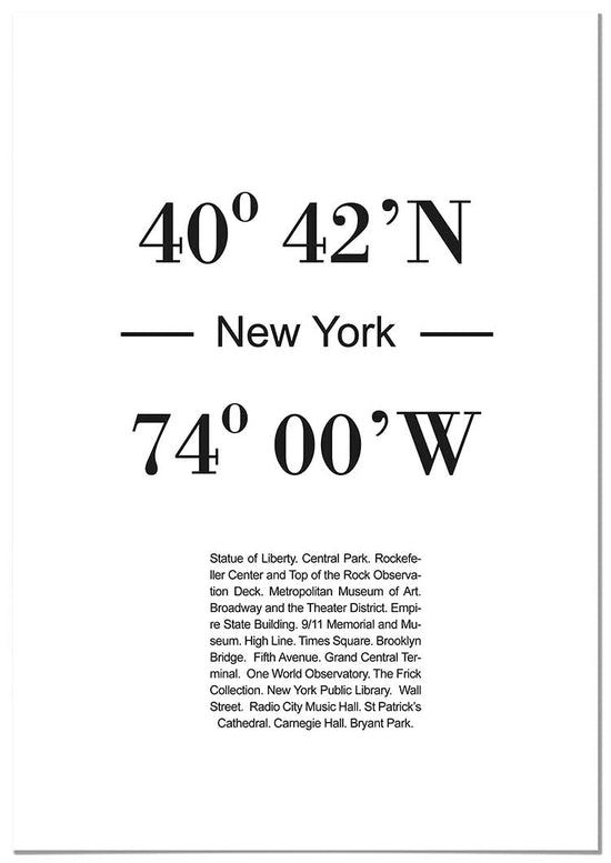 Cuadro Coordenadas de Nueva York Home & Living 