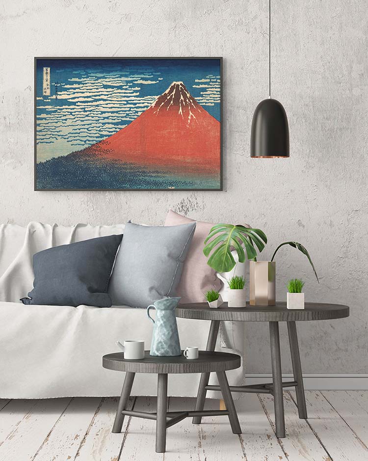 Cuadro Hokusai Volcán Rojo Home & Living 