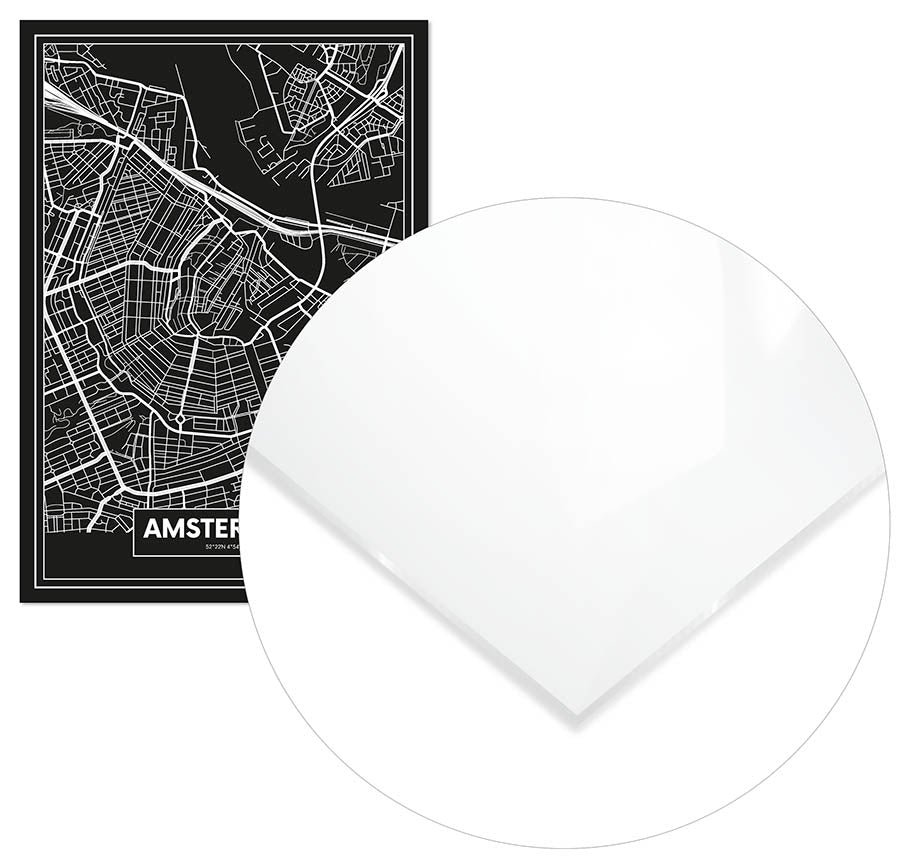 Cuadro Mapa Ámsterdam Color Negro Home & Living 