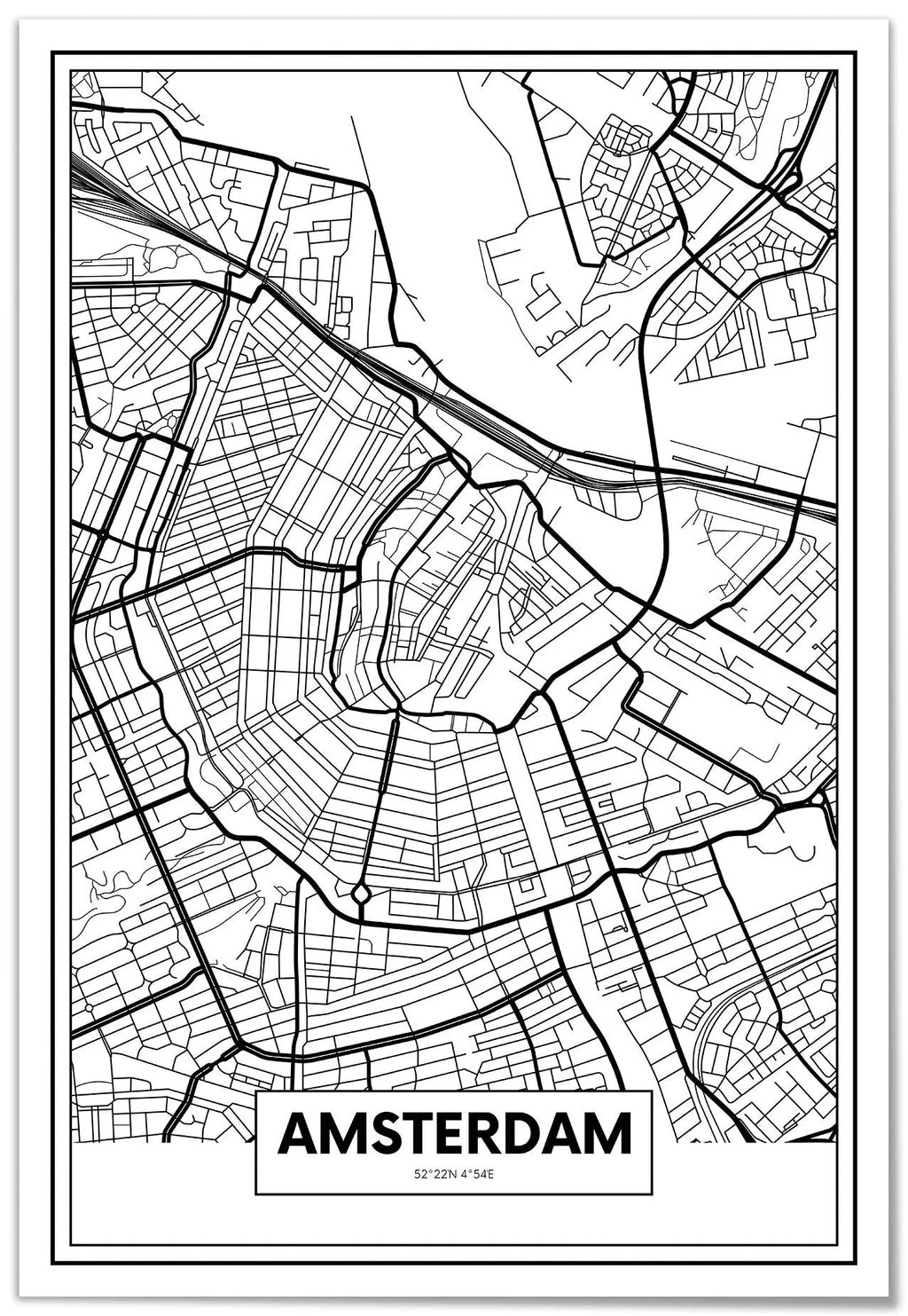 Cuadro Mapa Ámsterdam freeshipping - Home and Living