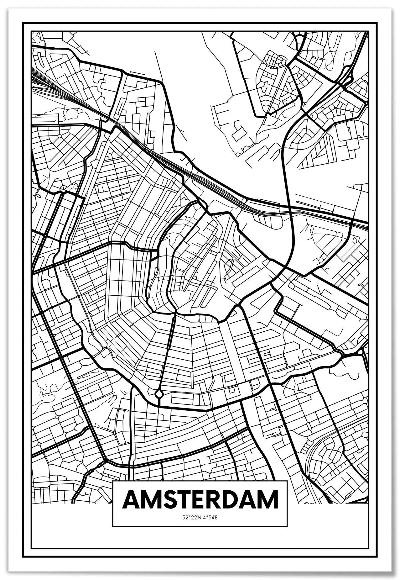 Cuadro Mapa Ámsterdam freeshipping - Home and Living