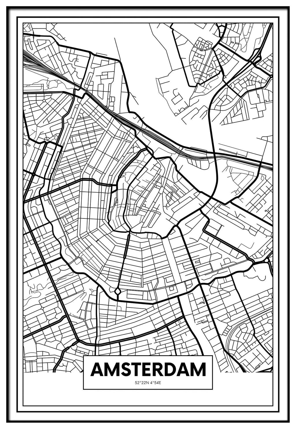 Cuadro Mapa Ámsterdam freeshipping - Home and Living