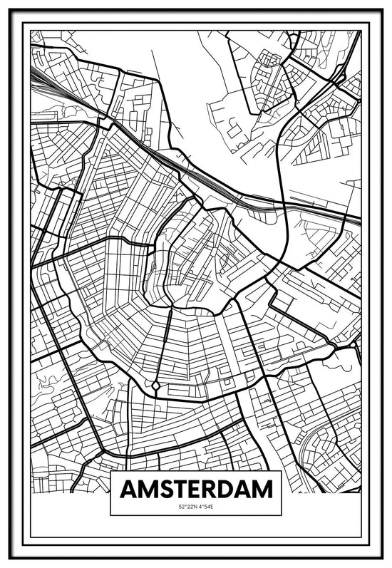 Cuadro Mapa Ámsterdam freeshipping - Home and Living