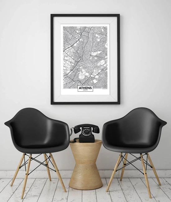 Cuadro Mapa Atenas freeshipping - Home and Living