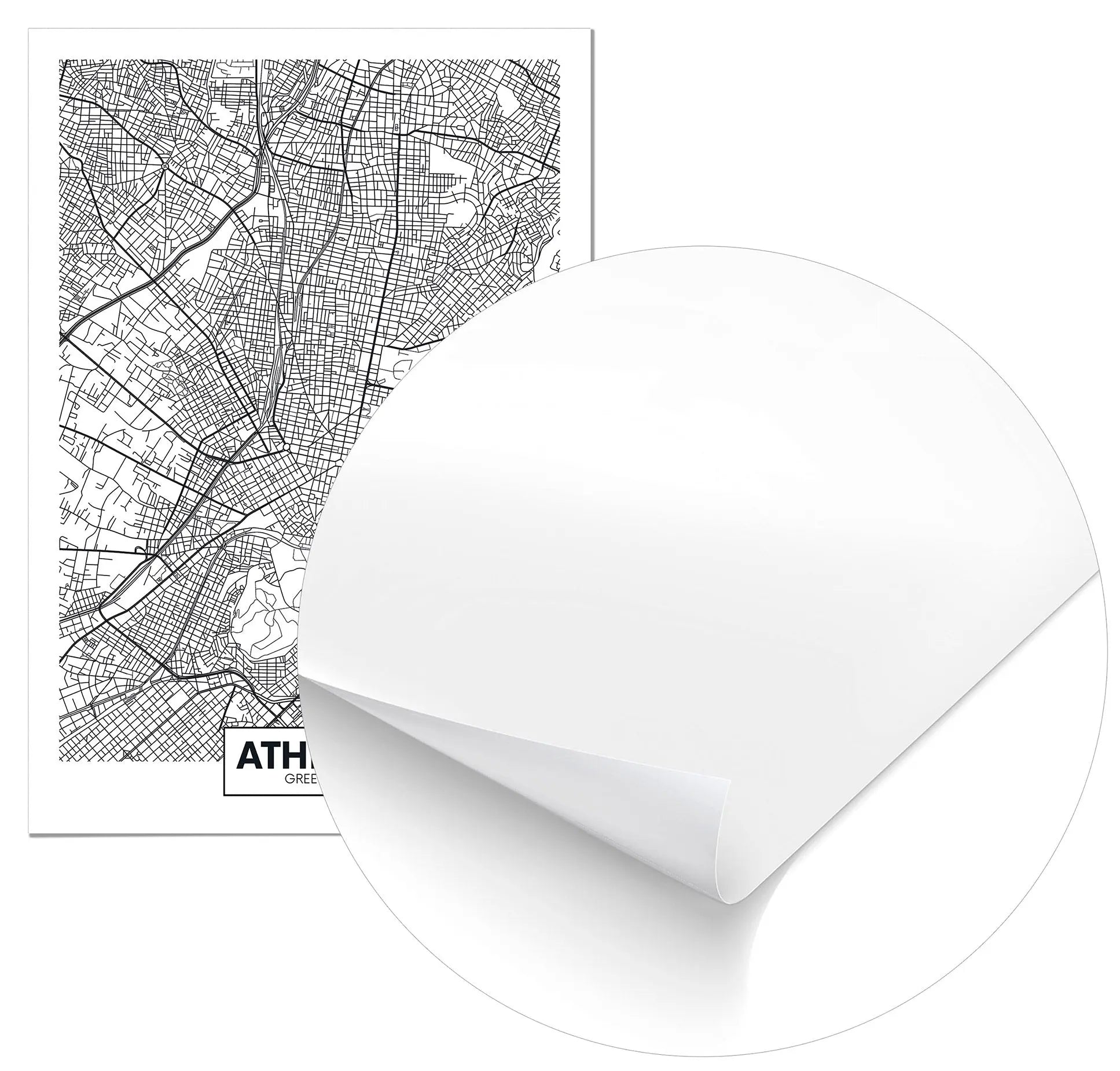Cuadro Mapa Atenas freeshipping - Home and Living