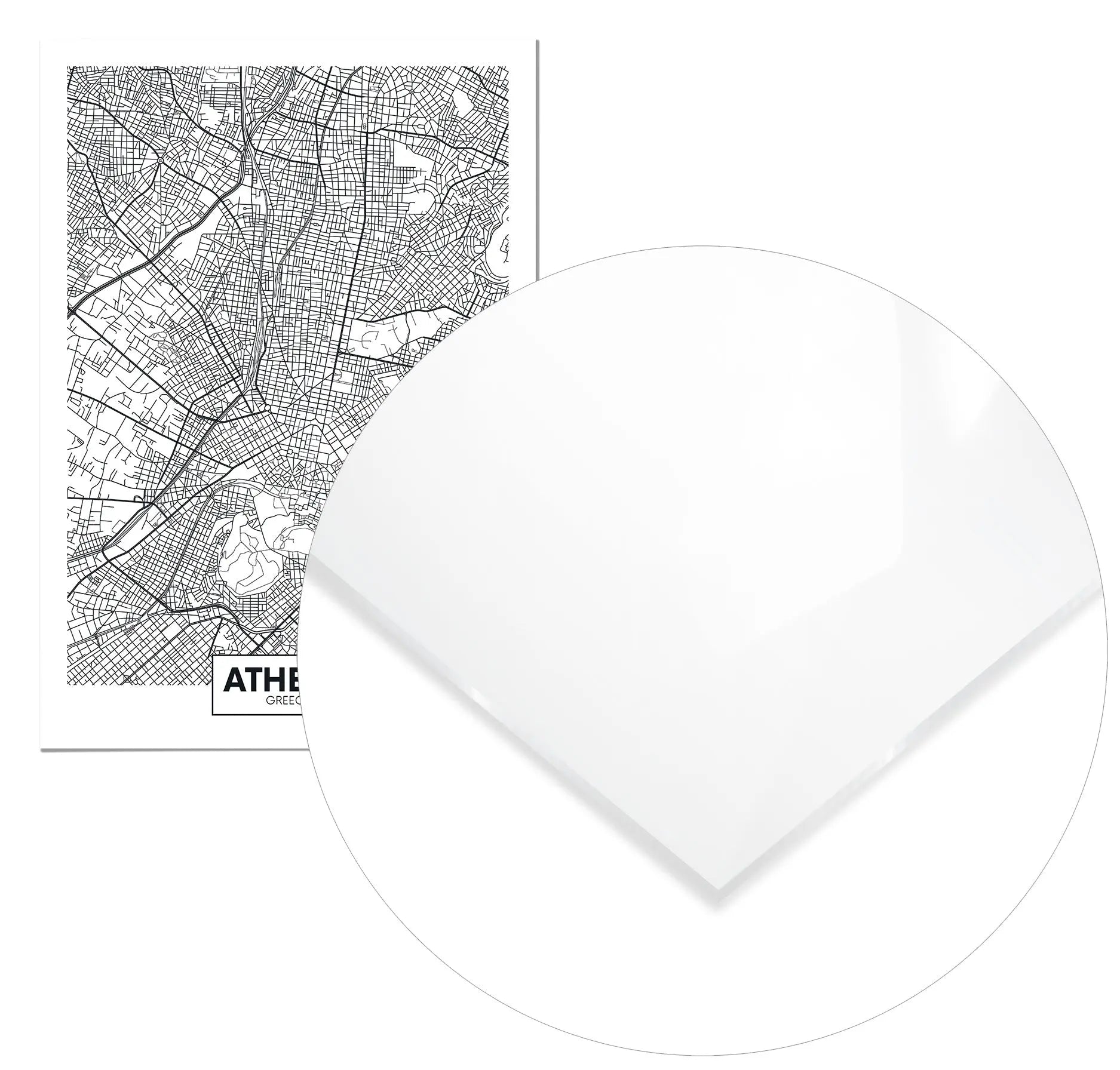 Cuadro Mapa Atenas Home & Living MetacrilatoEnmarcado70x100cm