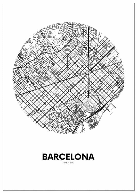 Cuadro Mapa Barcelona Círculo Home & Living 