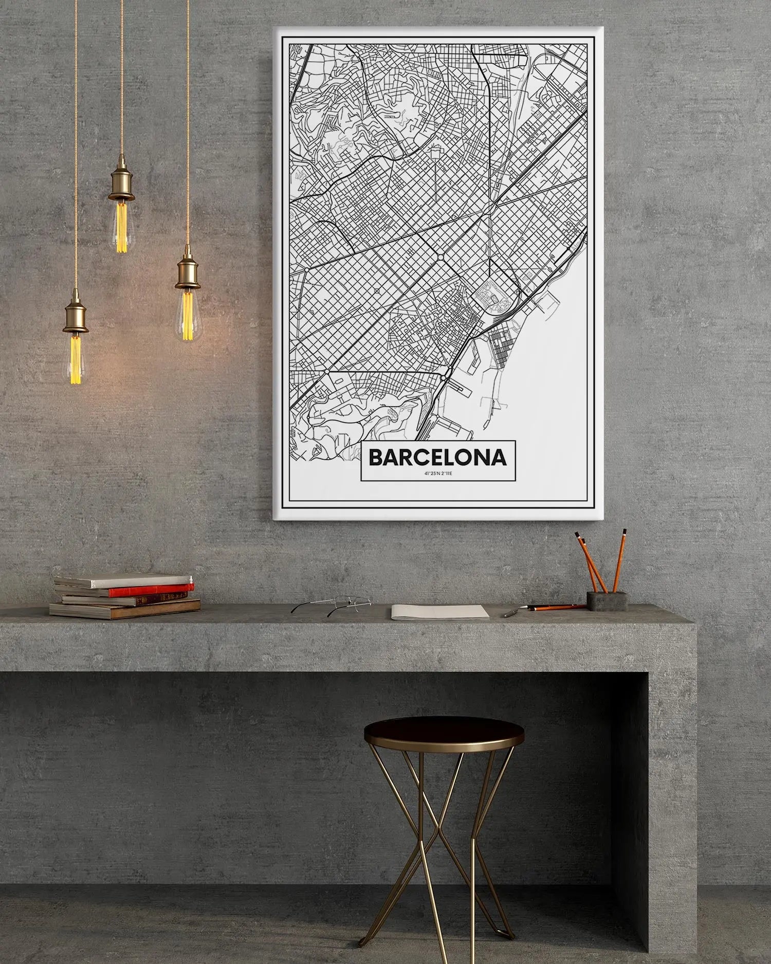 Cuadro Mapa Barcelona freeshipping - Home and Living