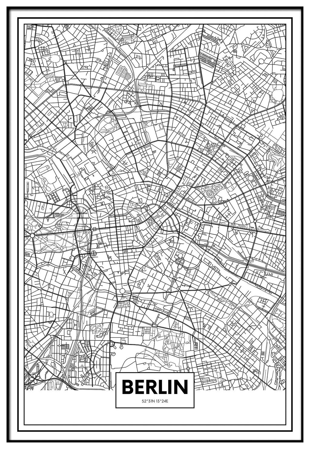 Cuadro Mapa Berlín freeshipping - Home and Living