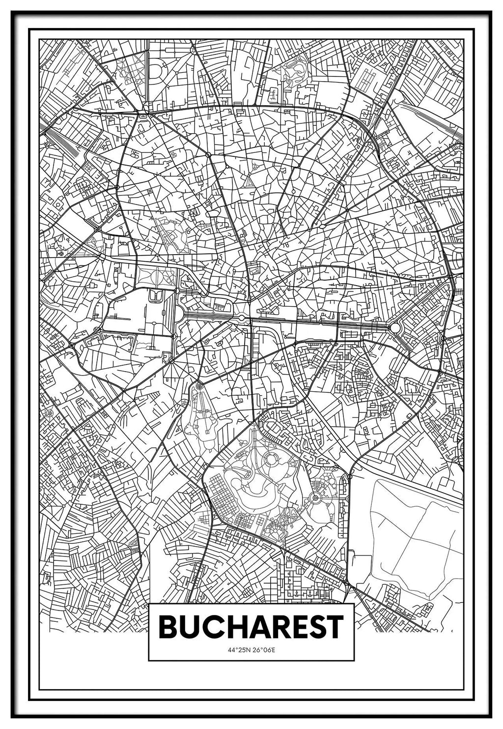 Cuadro Mapa Bucarest freeshipping - Home and Living