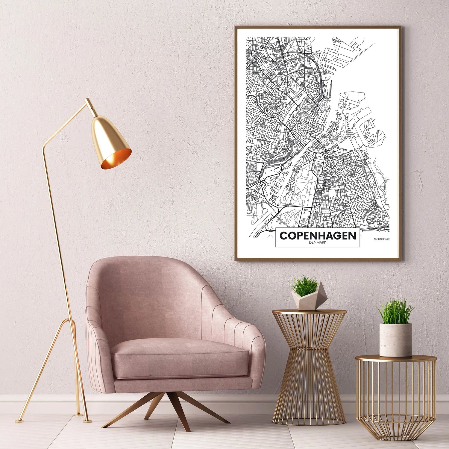 Cuadro Mapa Copenague freeshipping - Home and Living