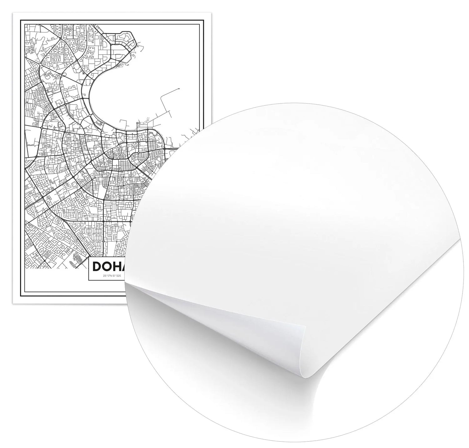 Cuadro Mapa Doha freeshipping - Home and Living