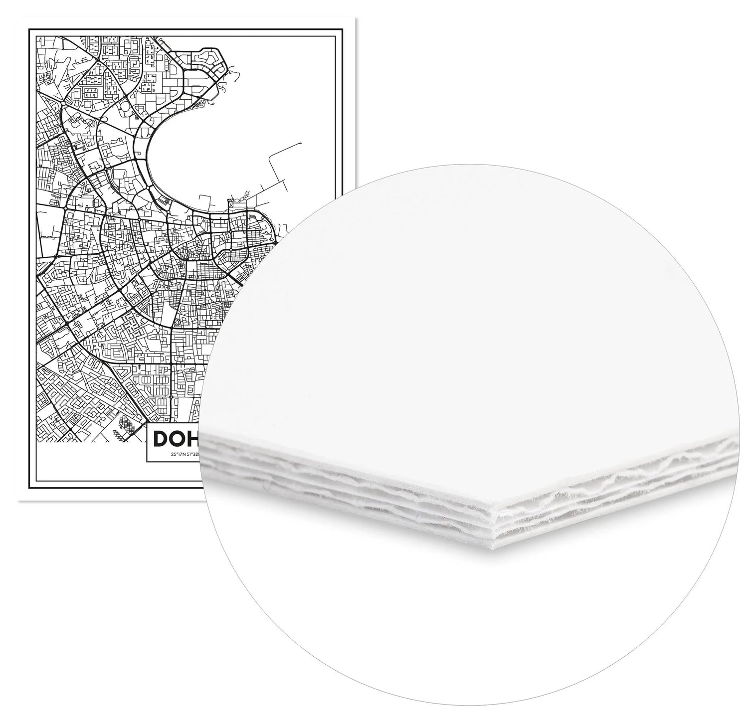 Cuadro Mapa Doha Home & Living CuadroEnmarcado70x100cm