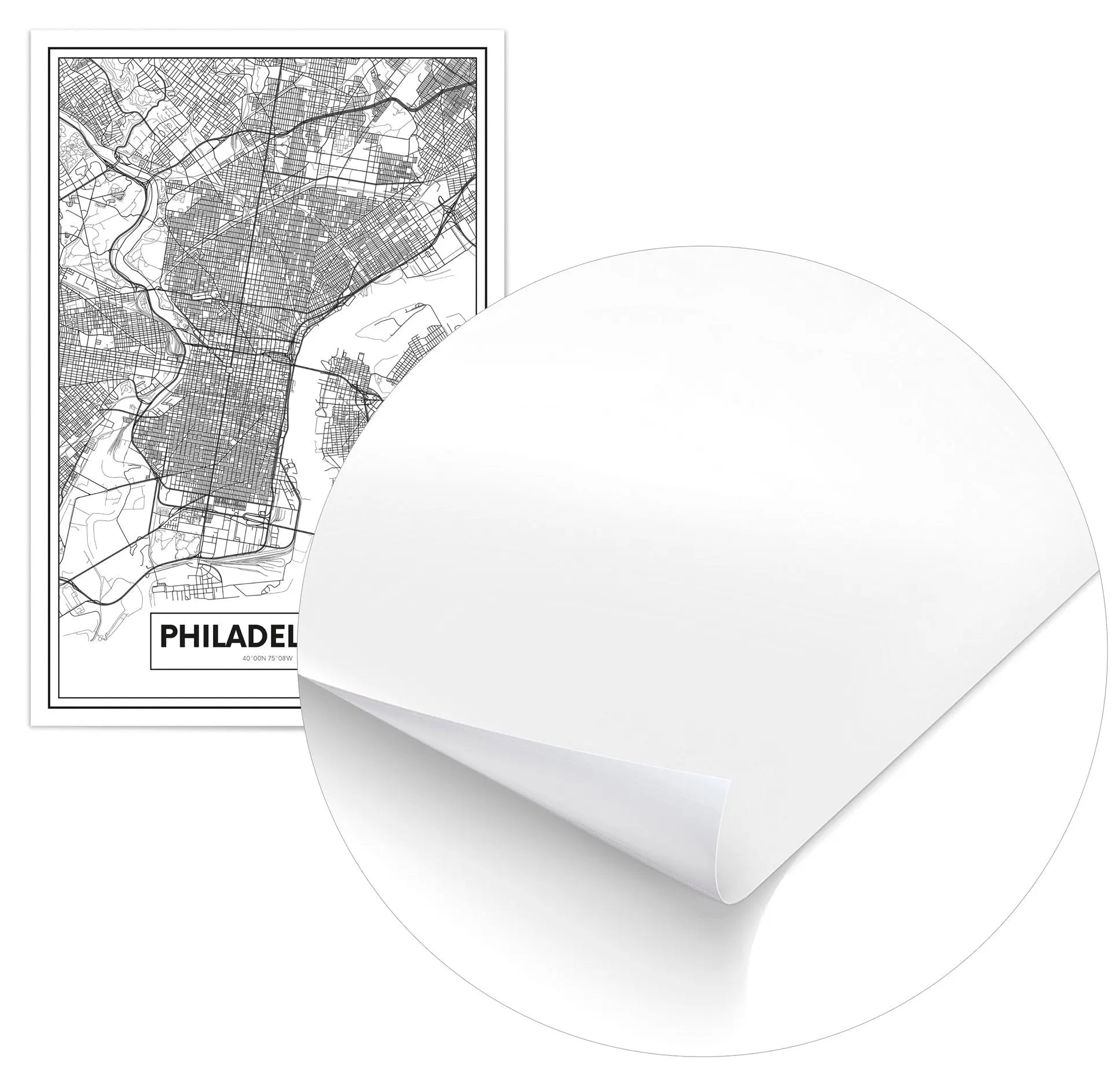 Cuadro Mapa Filadelfia Home & Living Póster70x100cm