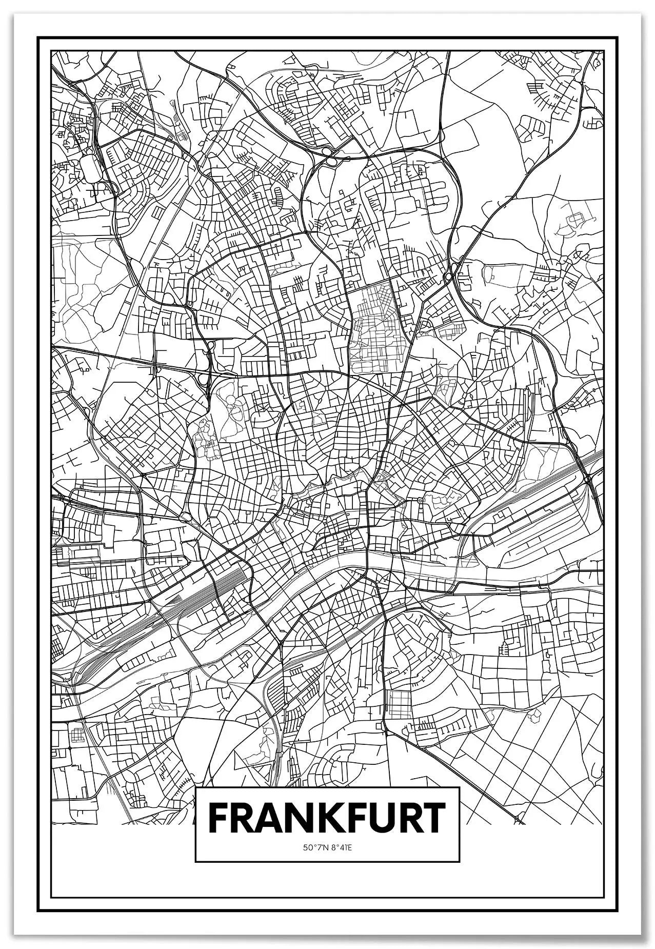 Cuadro Mapa Frankfurt freeshipping - Home and Living