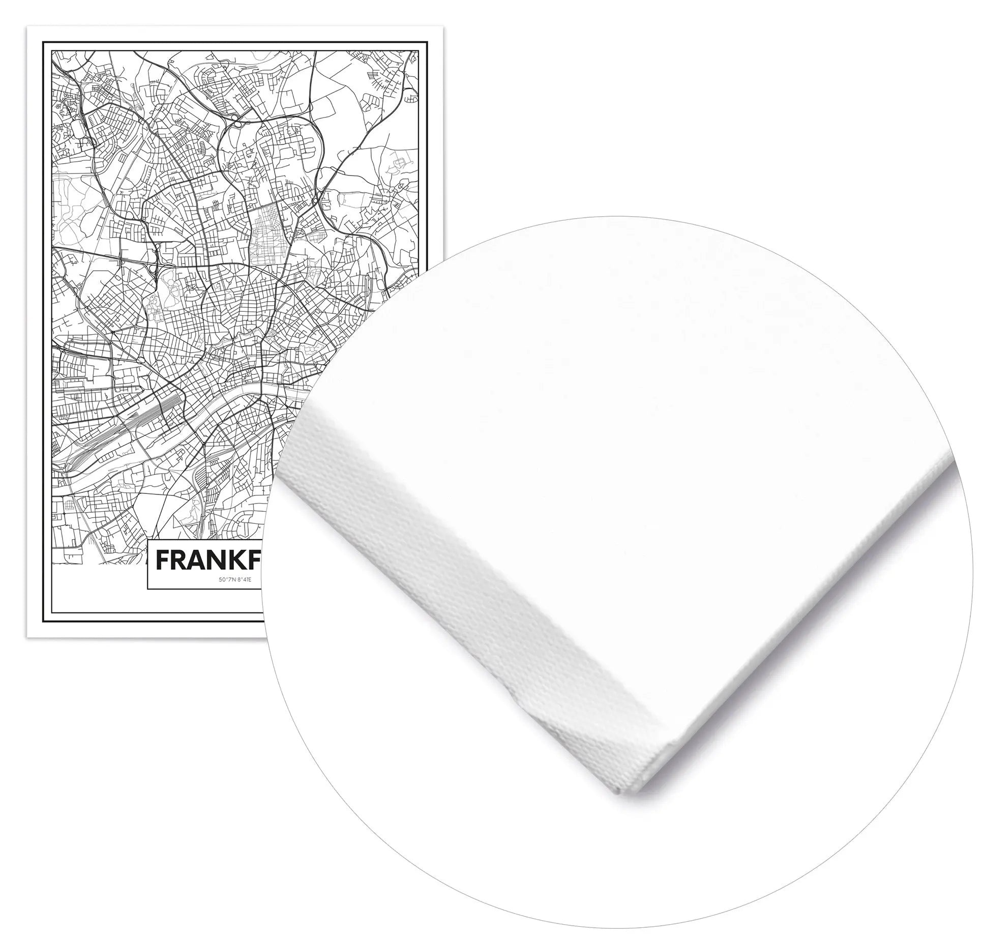 Cuadro Mapa Frankfurt Home & Living Lienzo70x100cm
