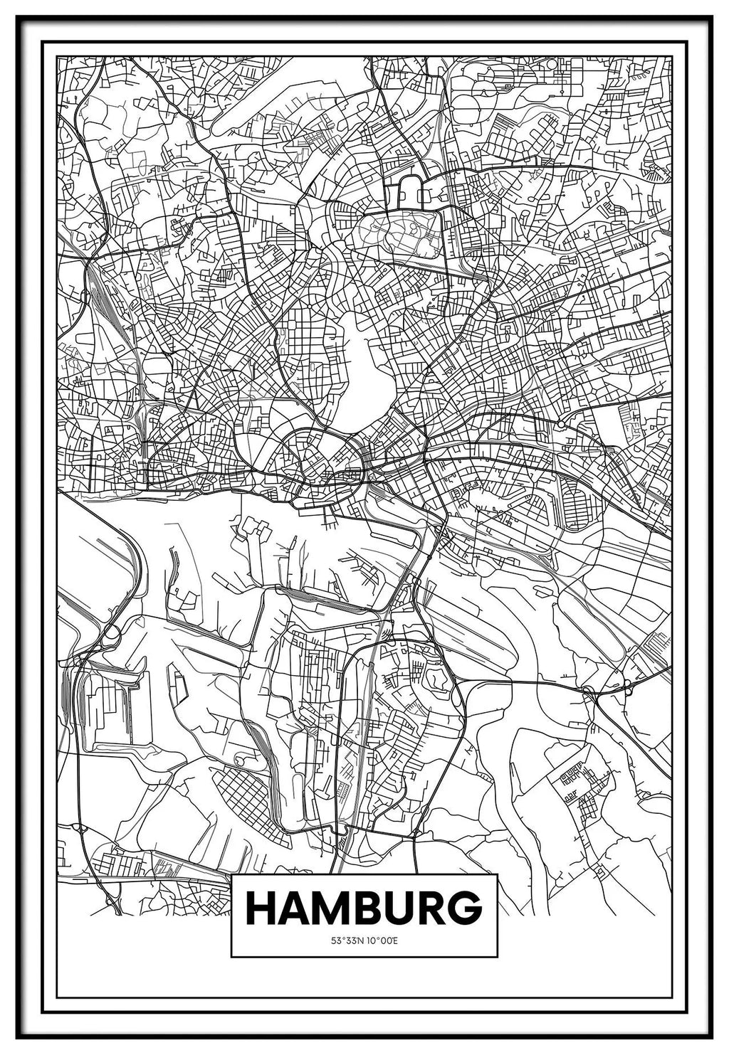 Cuadro Mapa Hamburgo freeshipping - Home and Living