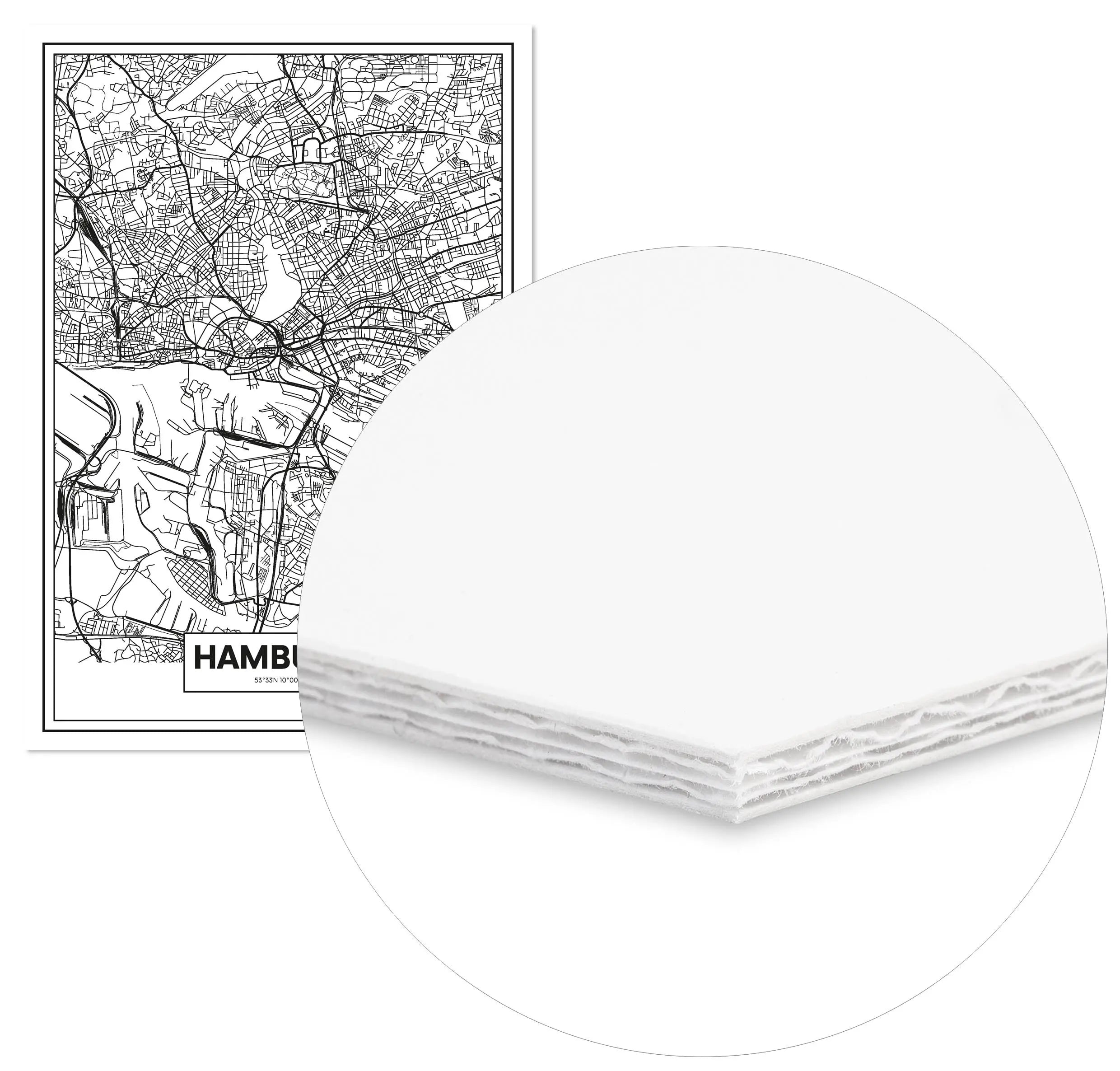 Cuadro Mapa Hamburgo Home & Living CuadroEnmarcado70x100cm