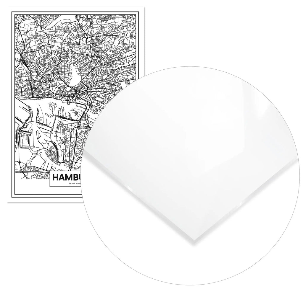 Cuadro Mapa Hamburgo Home & Living MetacrilatoEnmarcado70x100cm