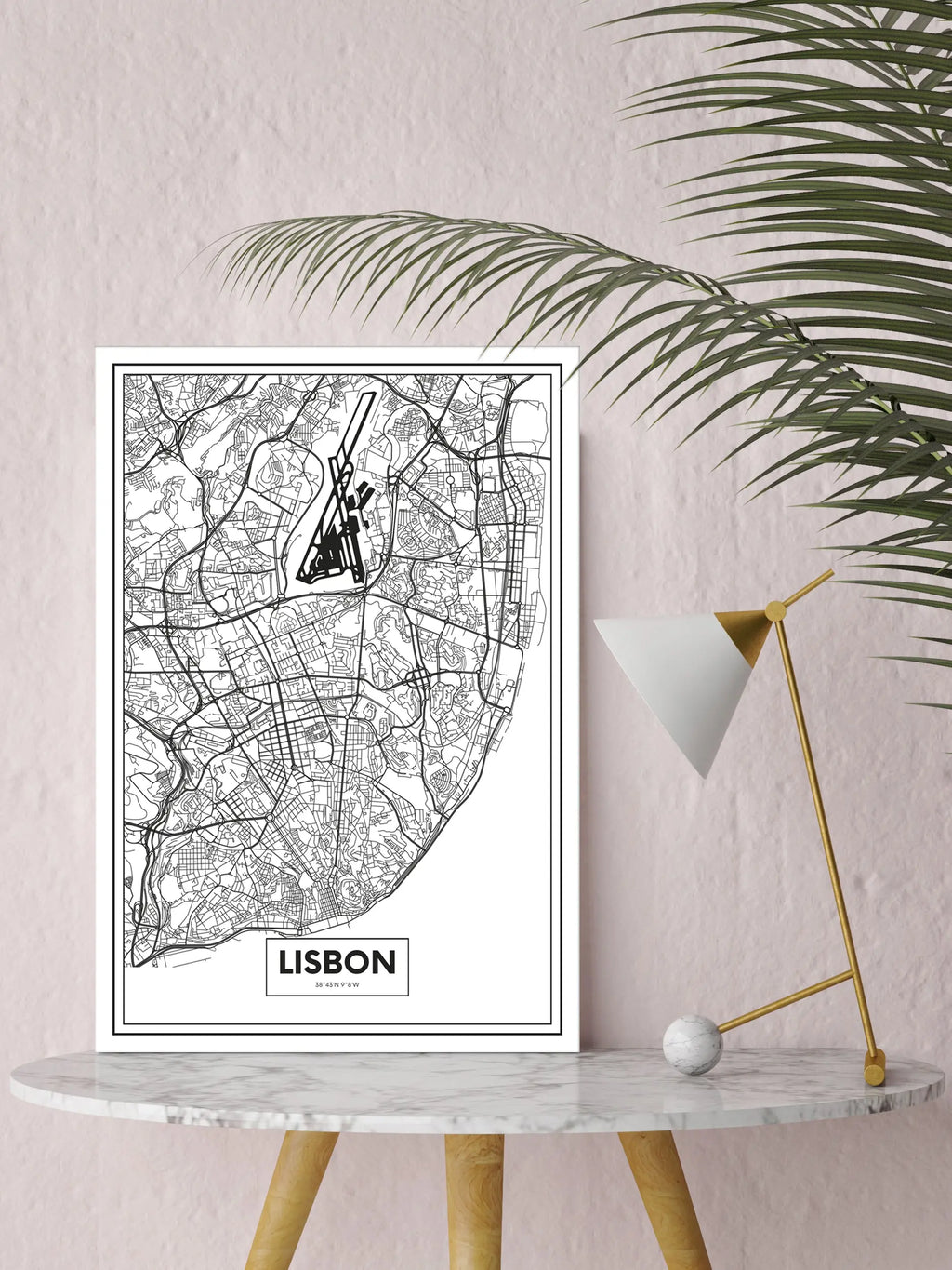 Cuadro Mapa Lisboa freeshipping - Home and Living