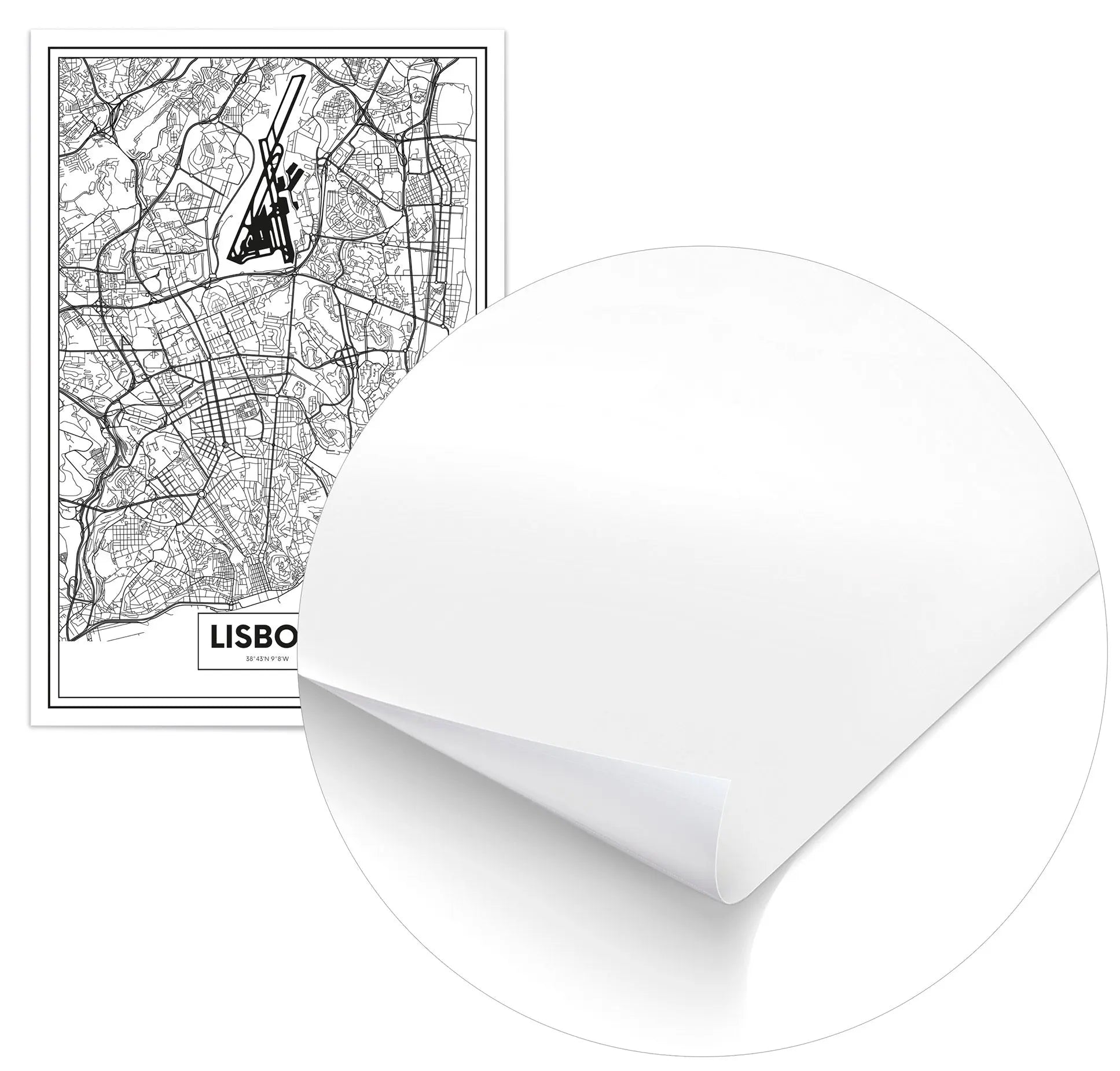 Cuadro Mapa Lisboa freeshipping - Home and Living