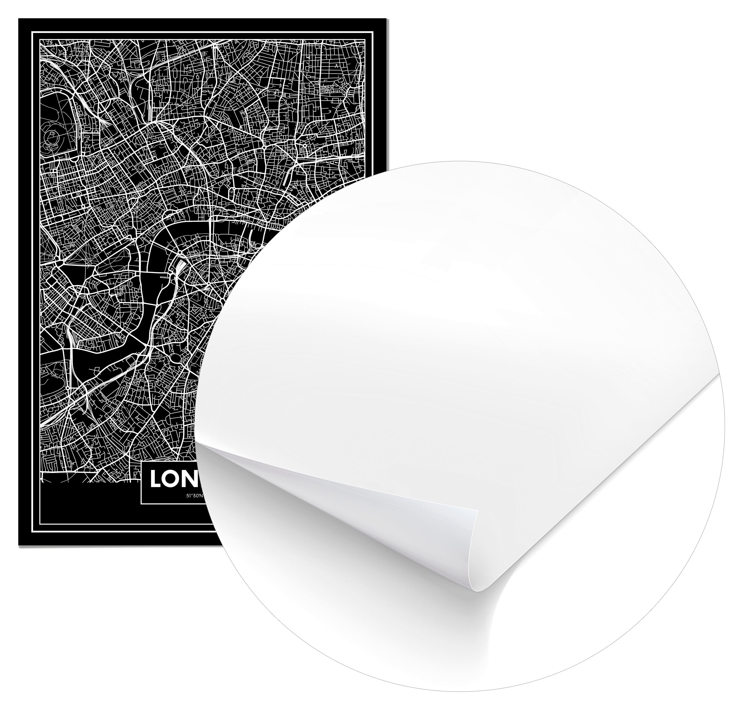 Cuadro Mapa Londres Color Negro Home & Living 